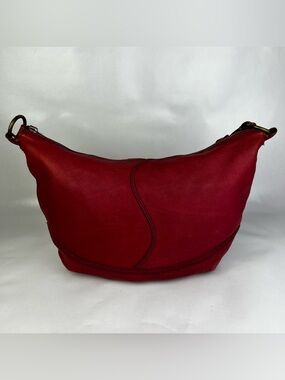 Lucky Brand red Leather Hobo Bag Slouchy Boho Shoulder Purse